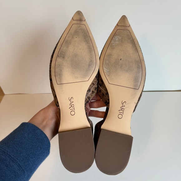 Franco Sarto Womens Brown Black Snake Print Leather Toby D'Orsay Flat Size 10 - Picture 8 of 11